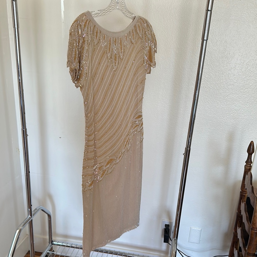 Vintage 1980’s Gold Beaded Dress